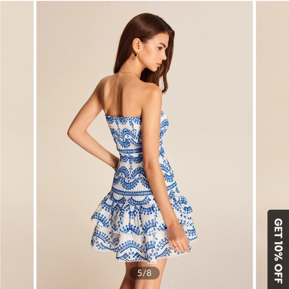 Commense Ripple Strapless Tiered Hem With Scalloped Detailing Dress - Picture 5 of 12